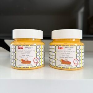 BEEKMAN 1802 LIBBY'S PUMPKIN PIE & CREAM GOAT MILK BODY CREAM 8oz Lot Of 2